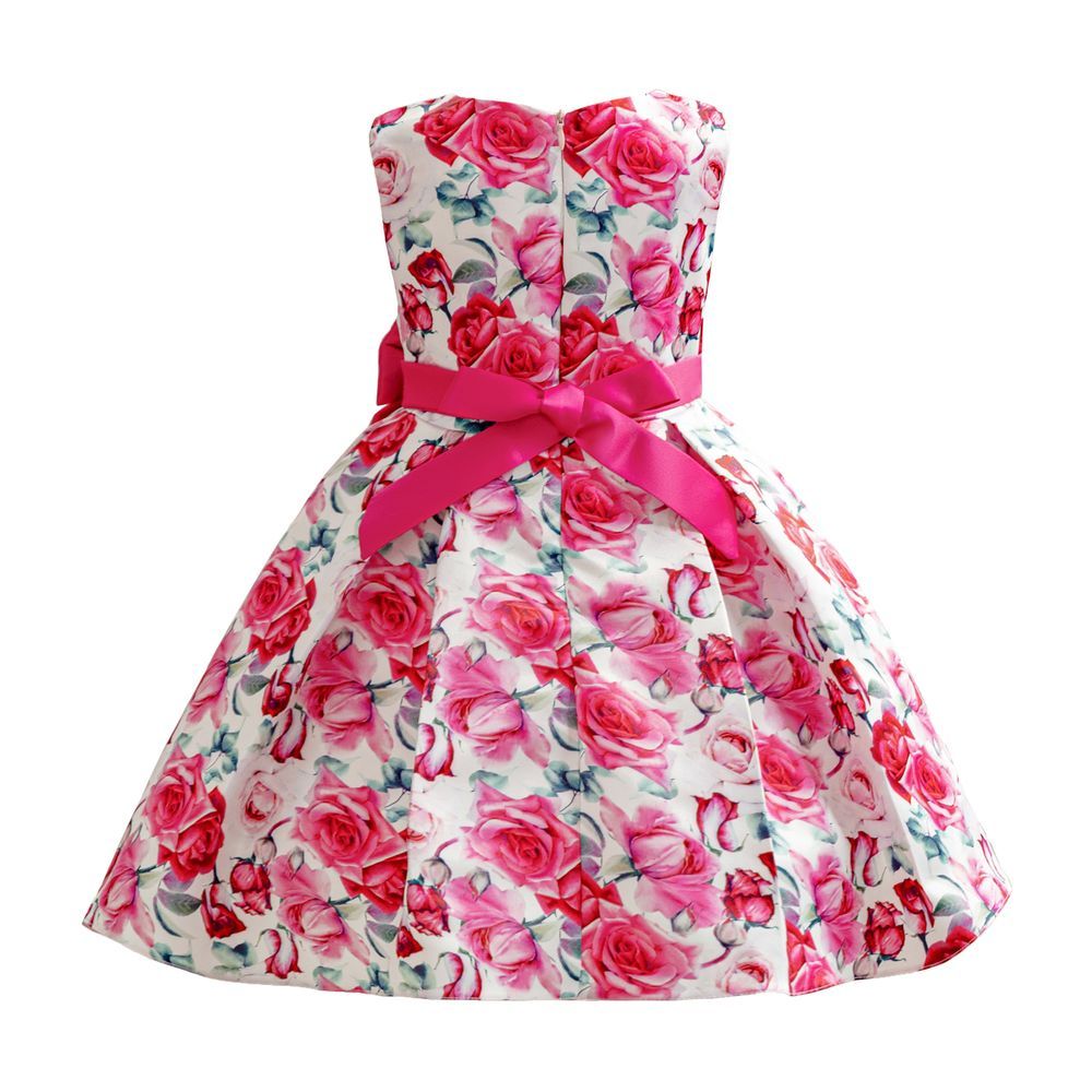 Sugar Rush - Floral Fit And Flare Dress - Pink