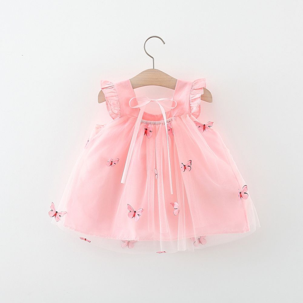 Sugar Rush - Girl's Solid A-line Dress - Pink