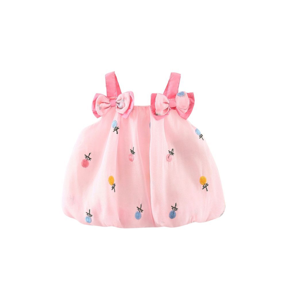 Sugar Rush - Girl's Self Design A-line Dress - Pink