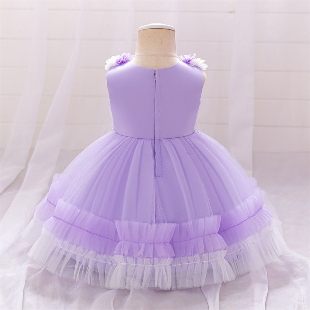 Sugar Rush - Girl's Embellished Party Dress - Purple