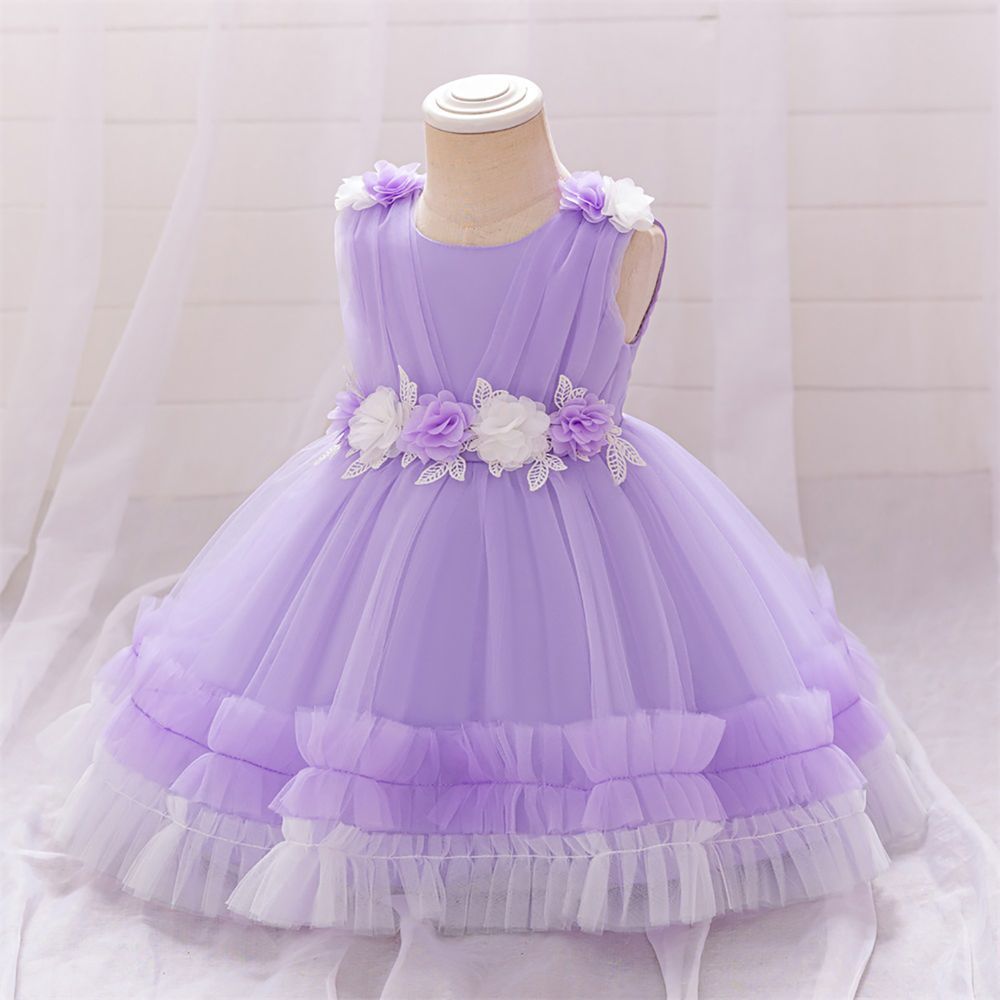 Sugar Rush - Girl's Embellished Party Dress - Purple