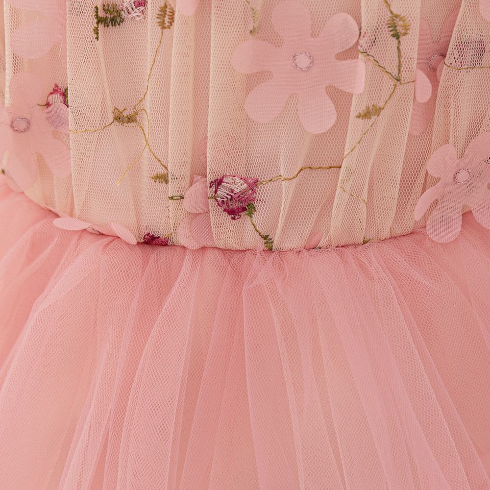 Sugar Rush - Round Neck Embellished Party Dress - Pink