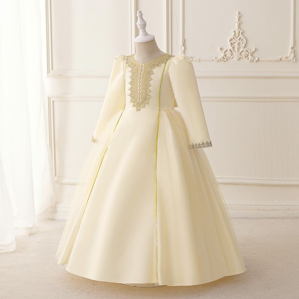 Sugar Rush - Solid Long Sleeve Gown - Champagne