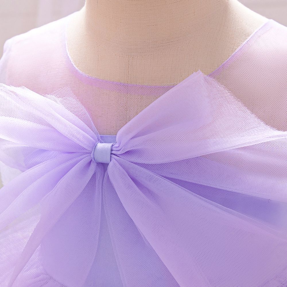 Sugar Rush - 2pc-Set - Bow Detail Sleeveless Dress & Headband - Purple