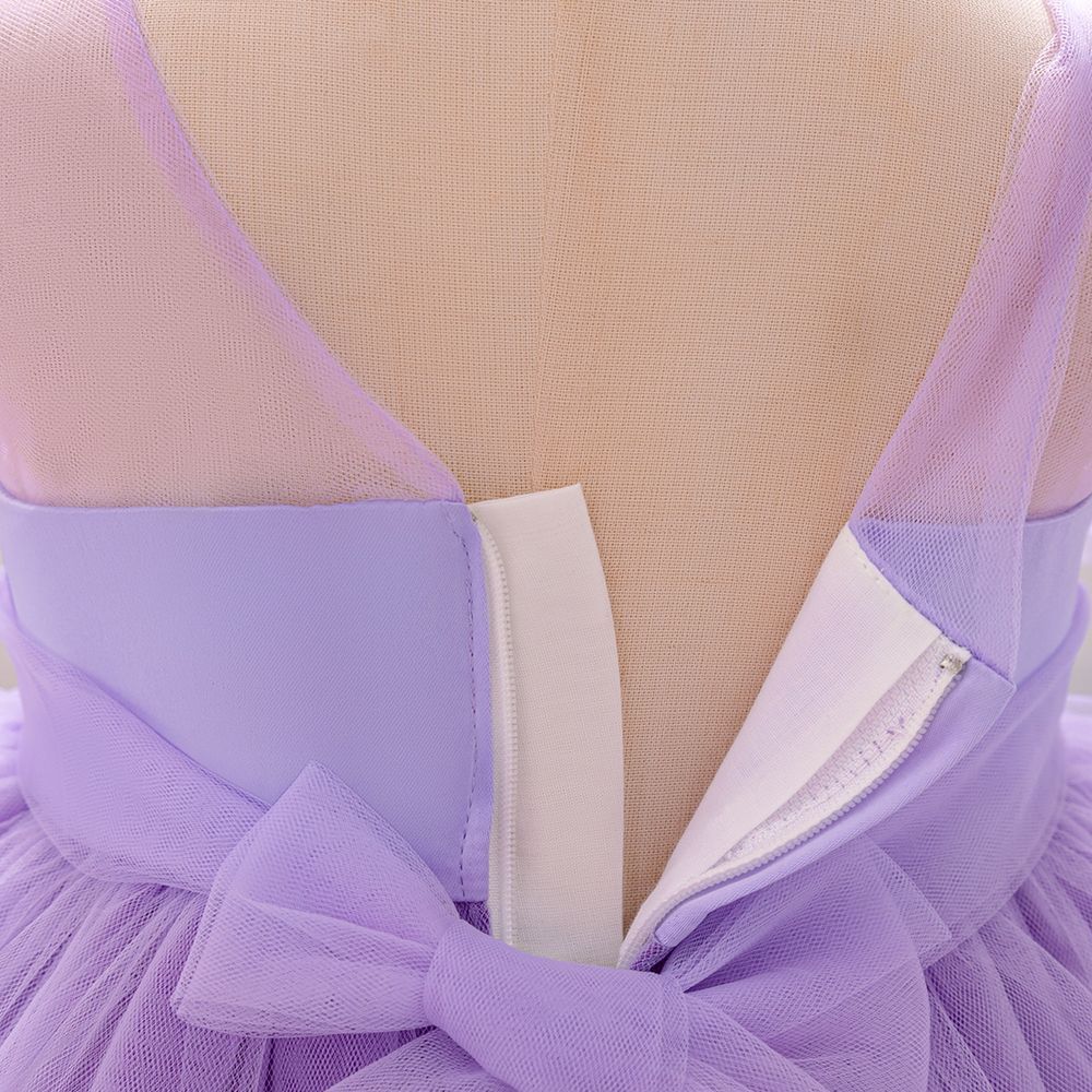 Sugar Rush - 2pc-Set - Bow Detail Sleeveless Dress & Headband - Purple