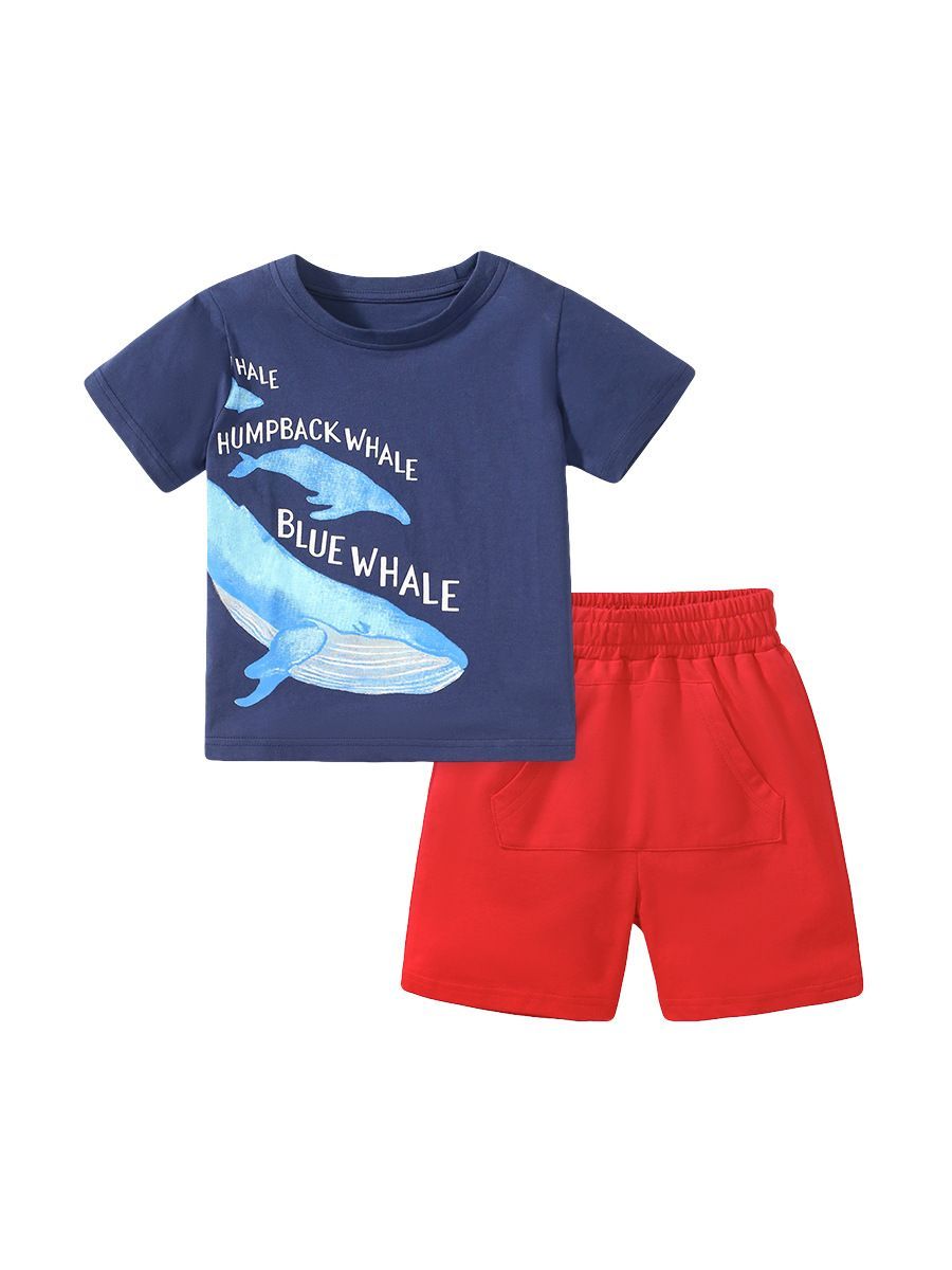 Sugar Rush - Boys' Printed Top and Shorts Set - Red/Blue