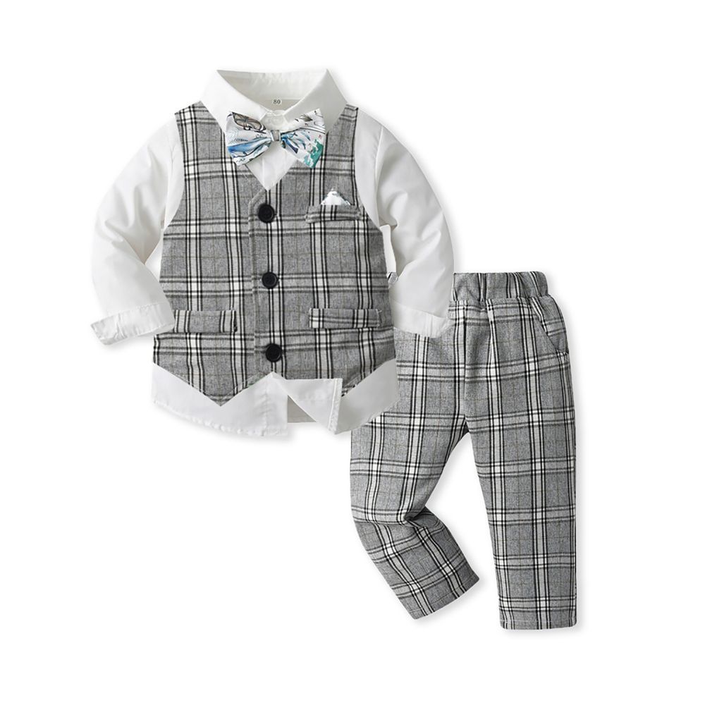 Sugar Rush - Printed Shirt And Trousers Set - Grey