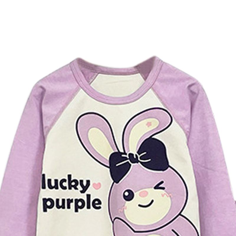 Sugar Rush - Printed Regular Round Neck Full Sleeves Sleepwear - Purple