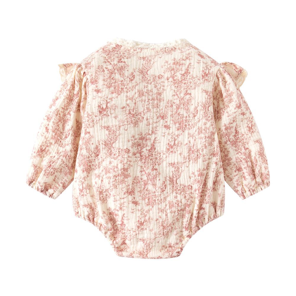 Sugar Rush - Long Sleeve Romper With Hat - Printed Pink