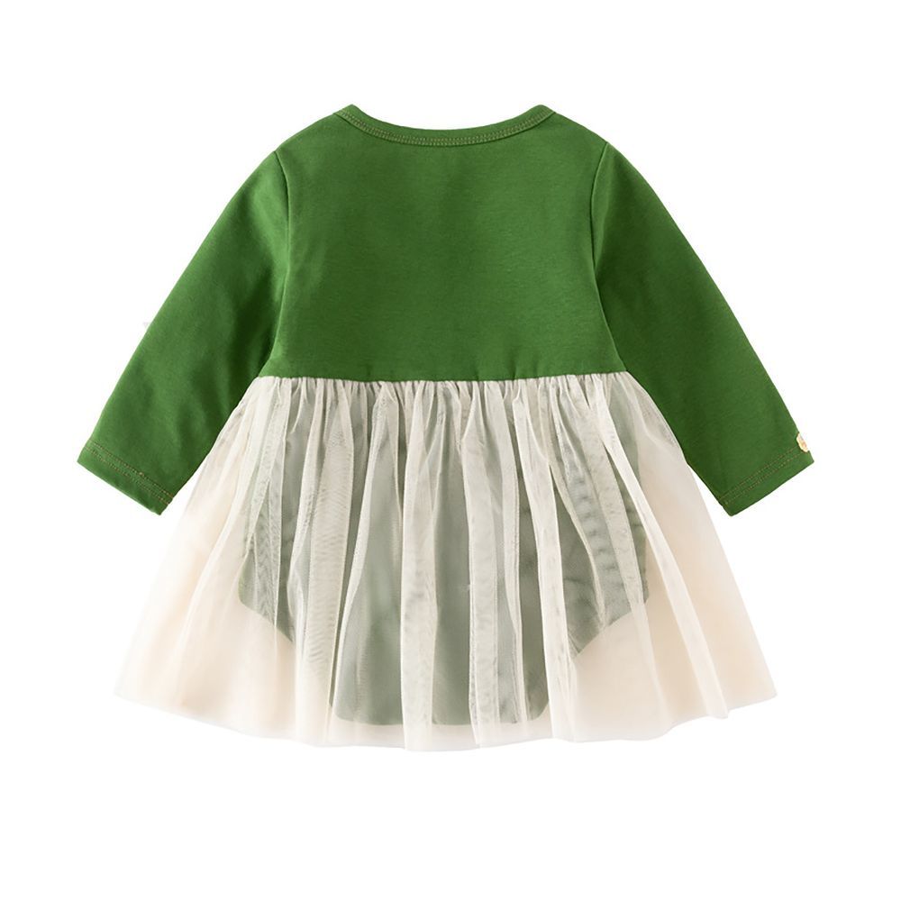 Sugar Rush - Girl's Skirted Long Sleeve Rompers - Green