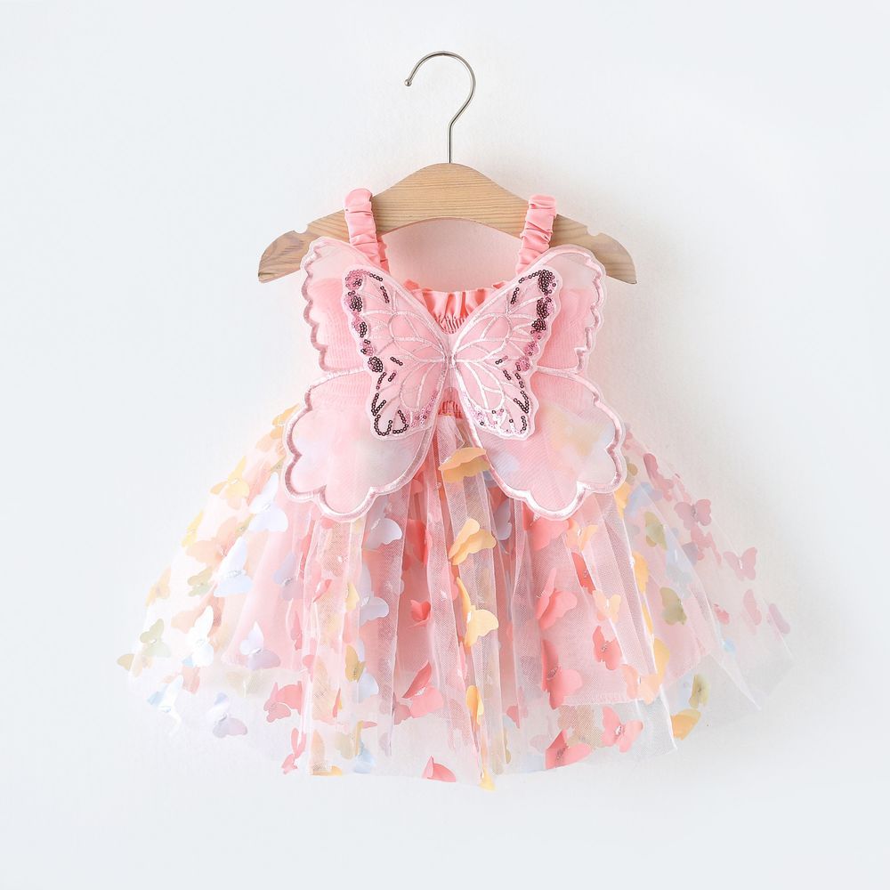 Sugar Rush - Butterfly Detail Balloon Dress - Pink