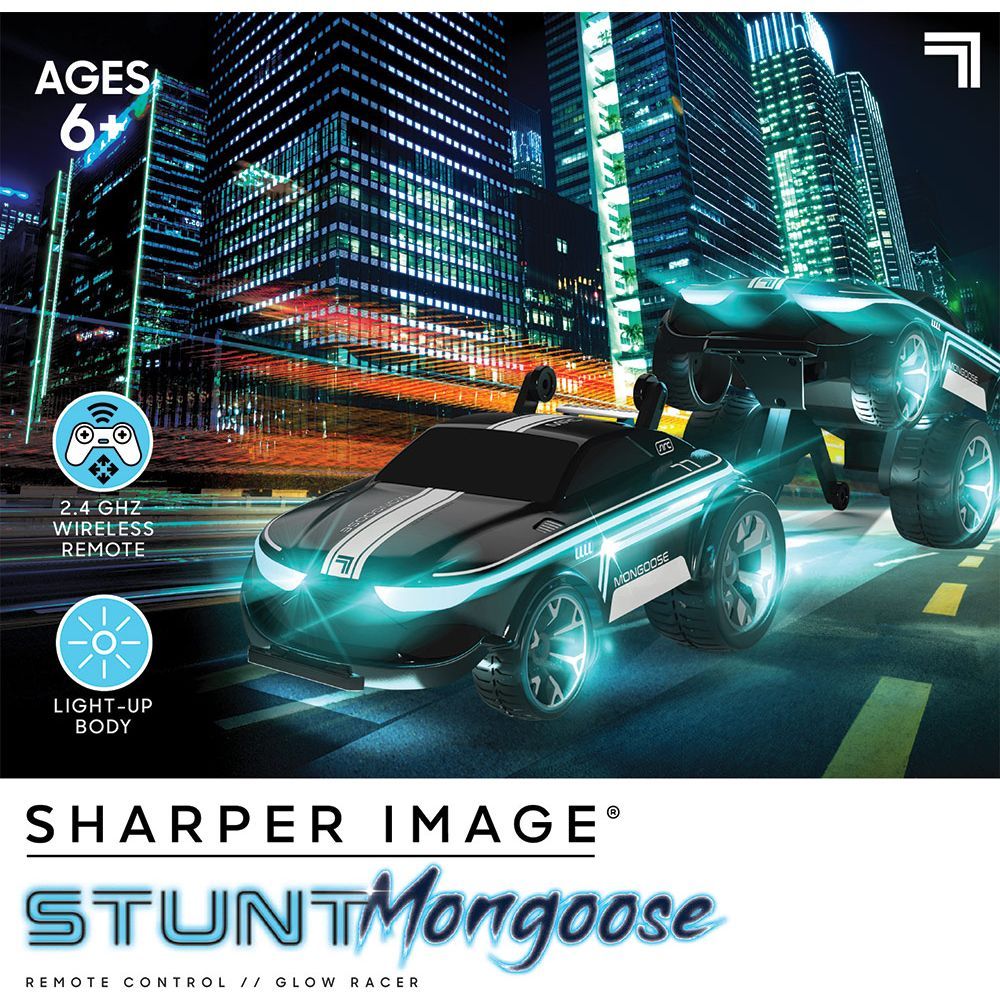 Sharper Image - Stunt Mongoose Remote Control Glow Racer - Green