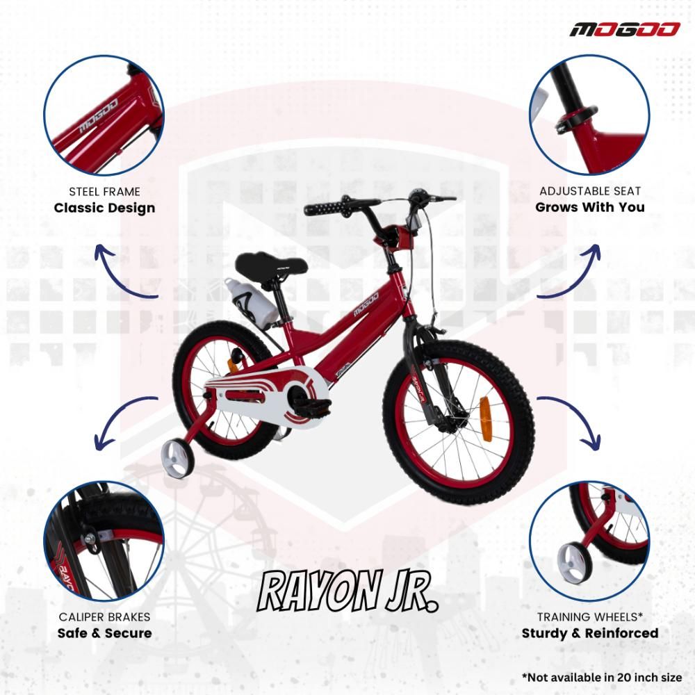 Mogoo - Rayon Junior 2.0 Kids Bicycle - 12 Inch - Red