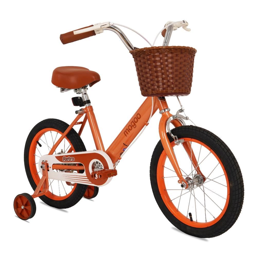 Mogoo - Retro Kids Bike - Orange - 12-Inch