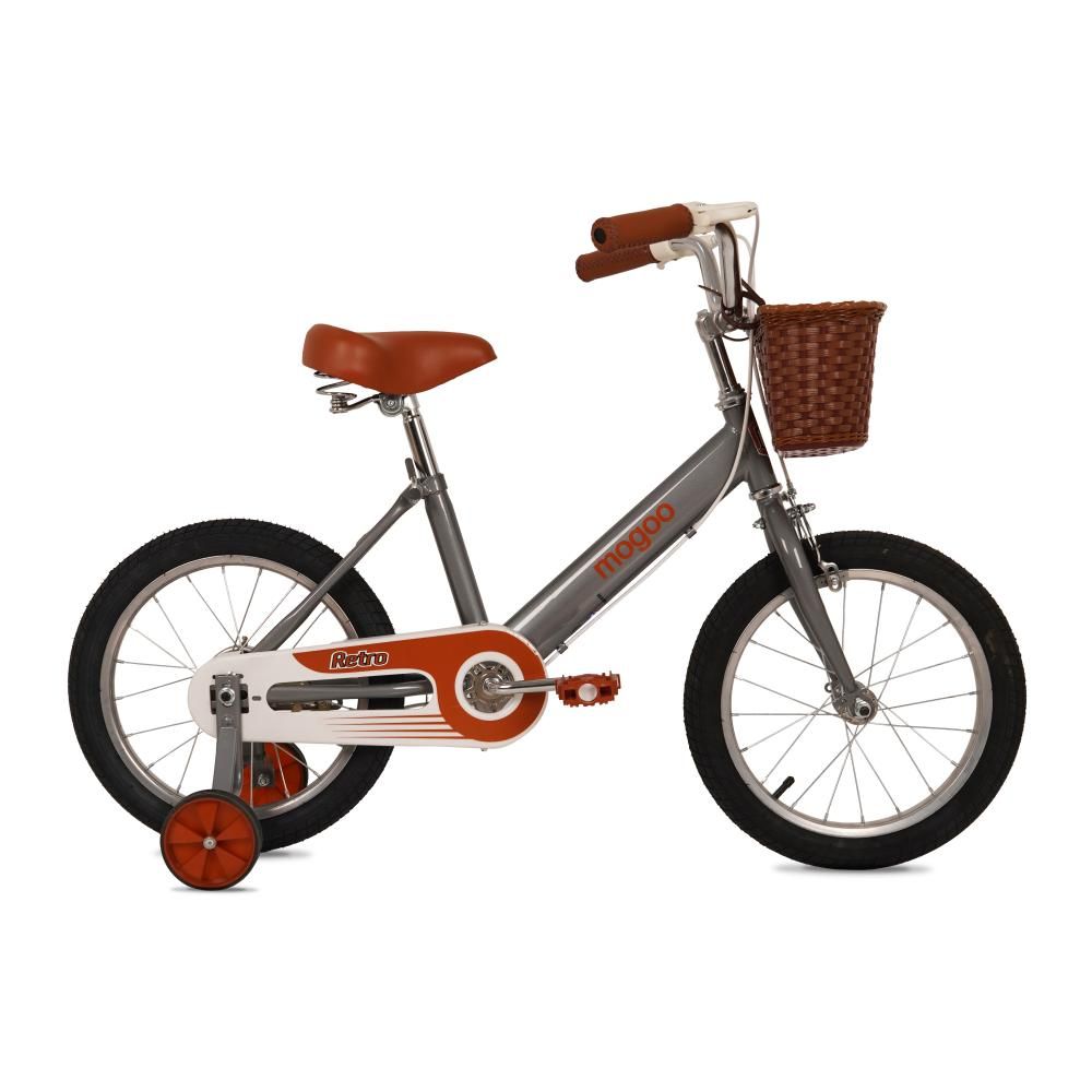 Mogoo - Retro Kids Bike - Grey - 12-Inch