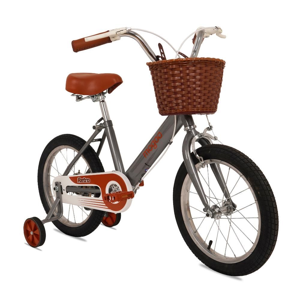 Mogoo - Retro Kids Bike - Grey - 12-Inch