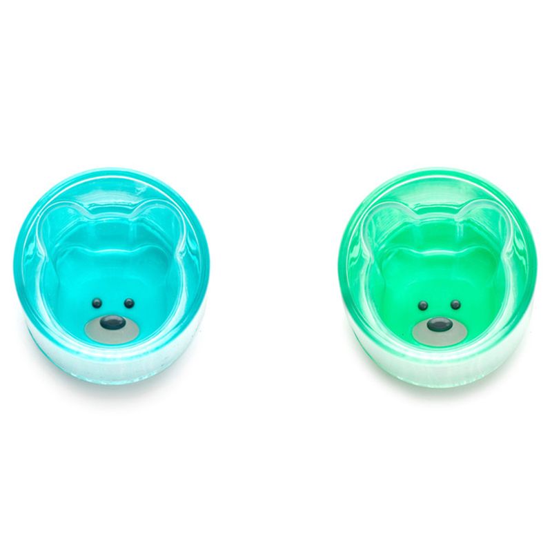 Melii - Double Walled Bear Cup - 145ml - 2pcs - Turquoise/Green