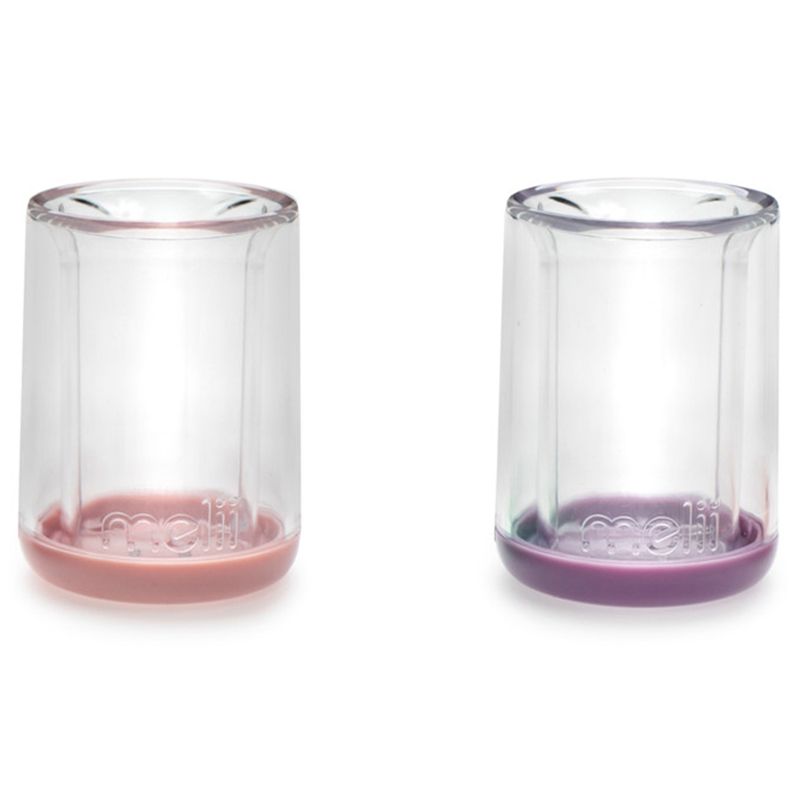 Melii - Double Walled Bear Cup - 145 ml - 2pcs - Purple/Pink