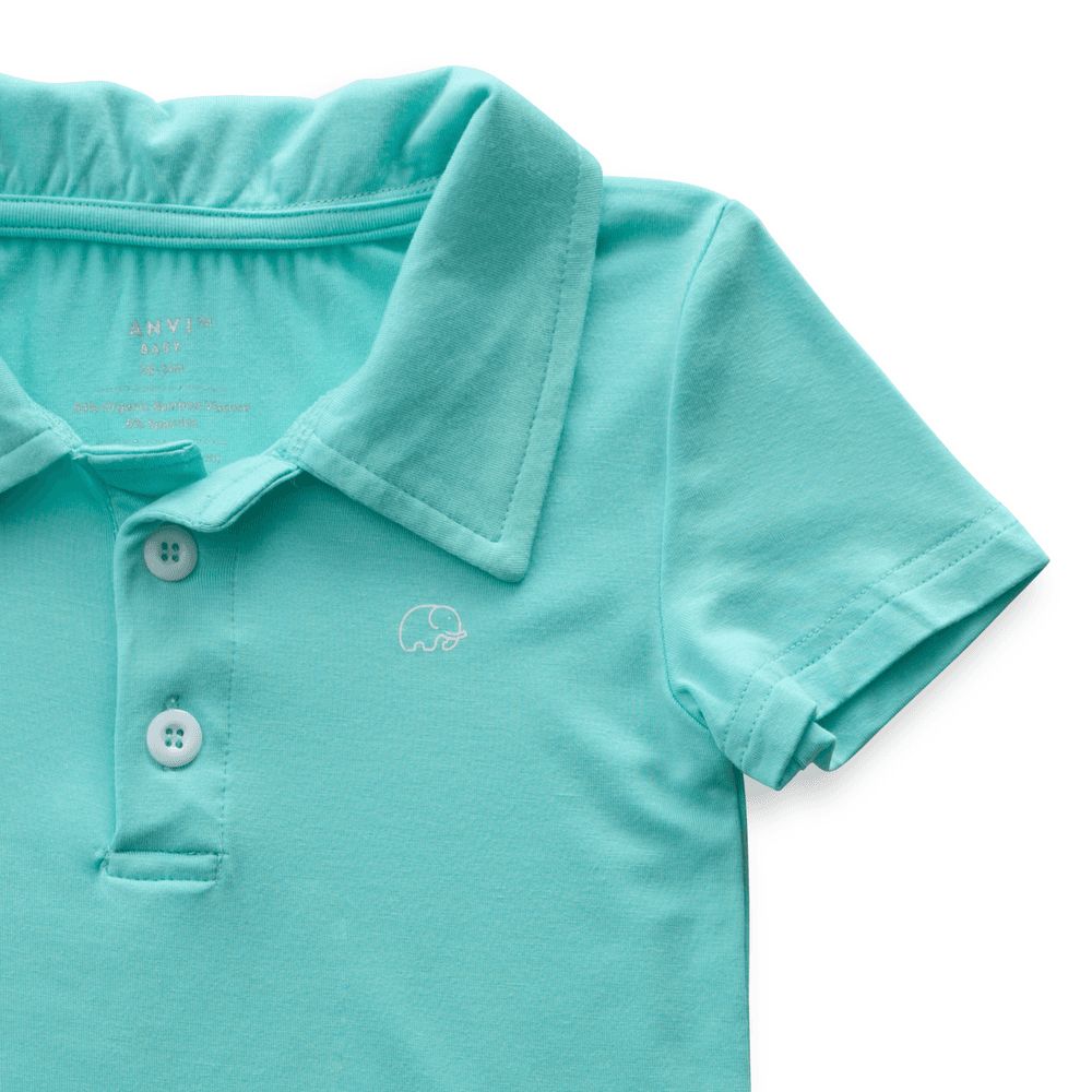 Anvi Baby - Short Sleeves Polo T-Shirt - Aqua Blue