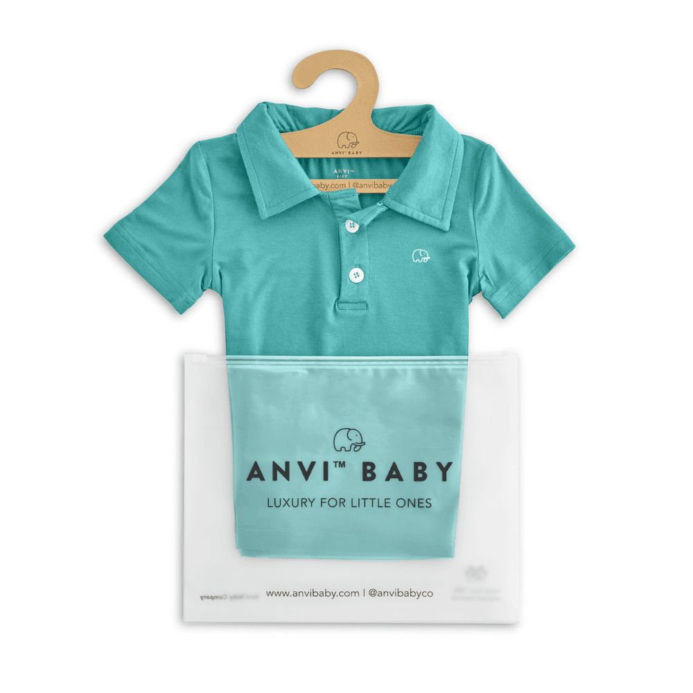 Anvi Baby - Short Sleeves Polo T-Shirt - Aqua Blue