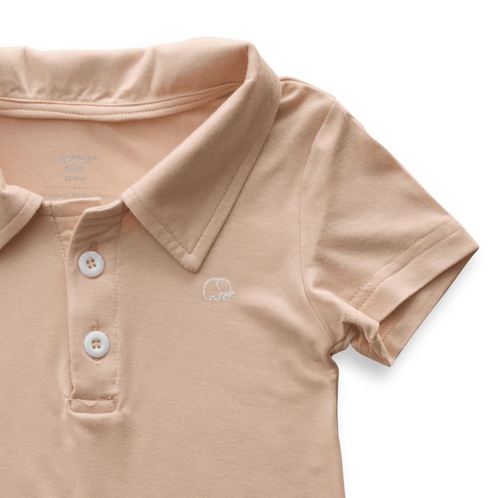 Anvi Baby - Short Sleeves Polo T-Shirt - Coral Peach