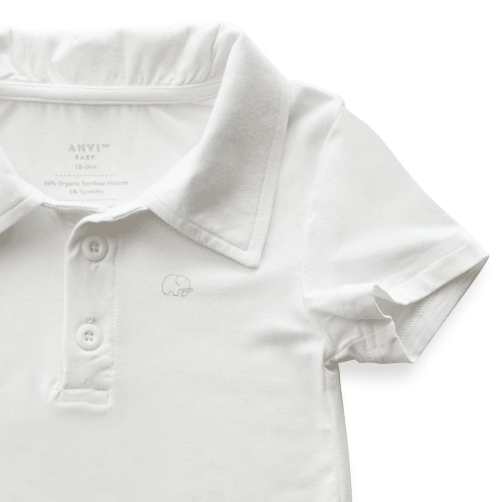 Anvi Baby - Short Sleeves Polo T-Shirt - White