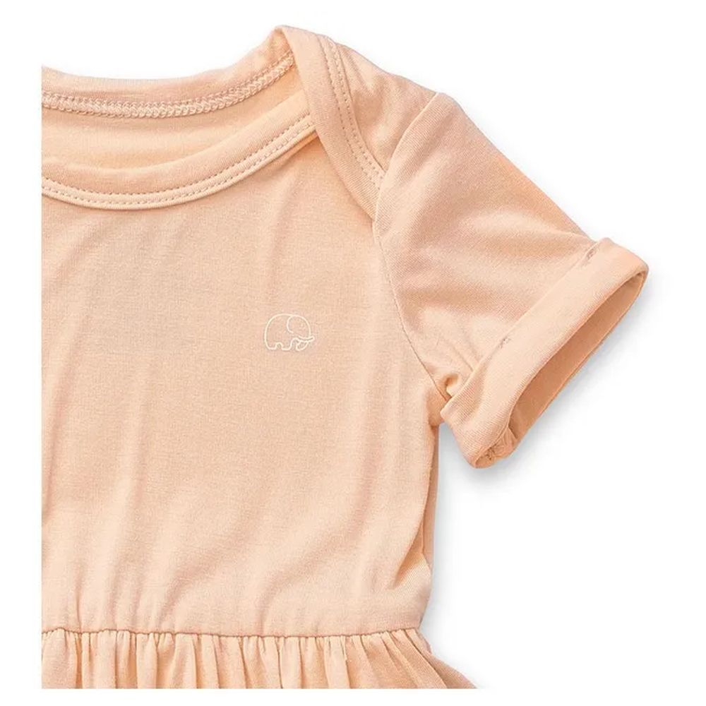 Anvi Baby - Organic Bamboo Spandex Onesie Dress - Peach