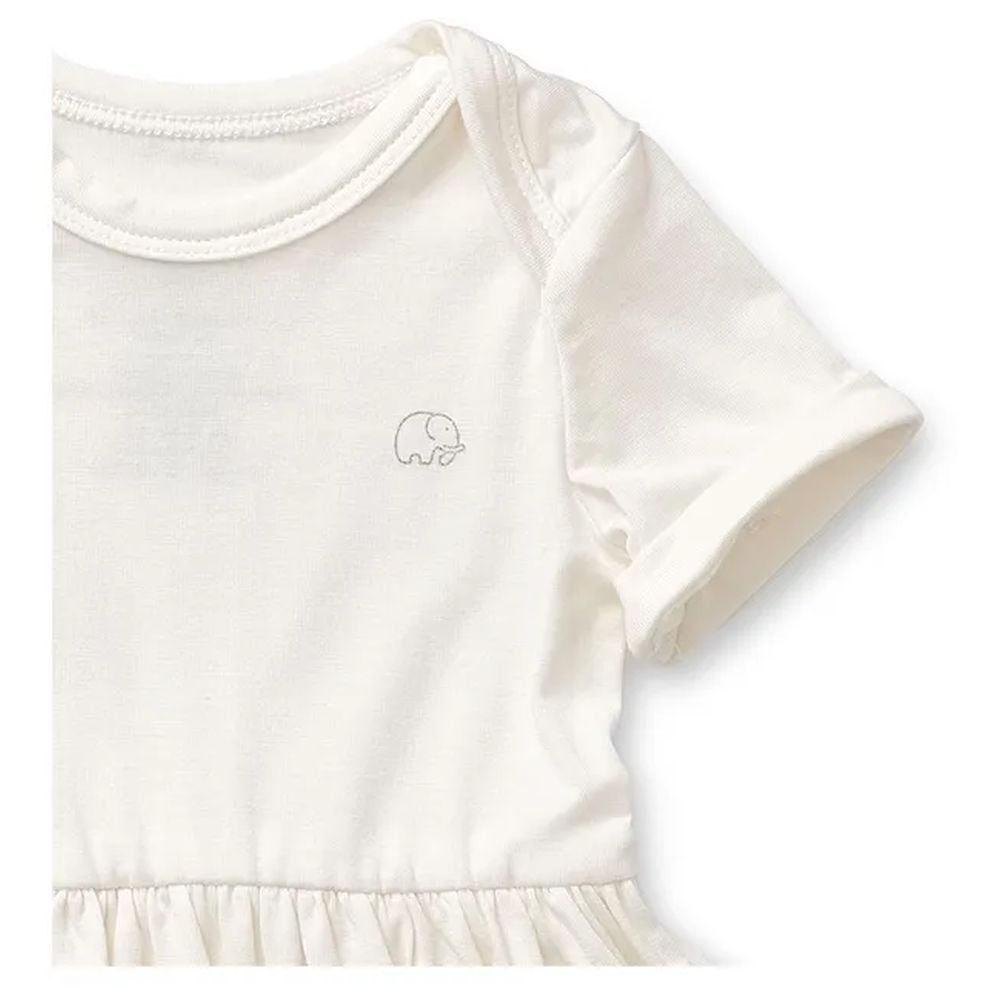 Anvi Baby - Organic Bamboo Spandex Onesie Dress - White