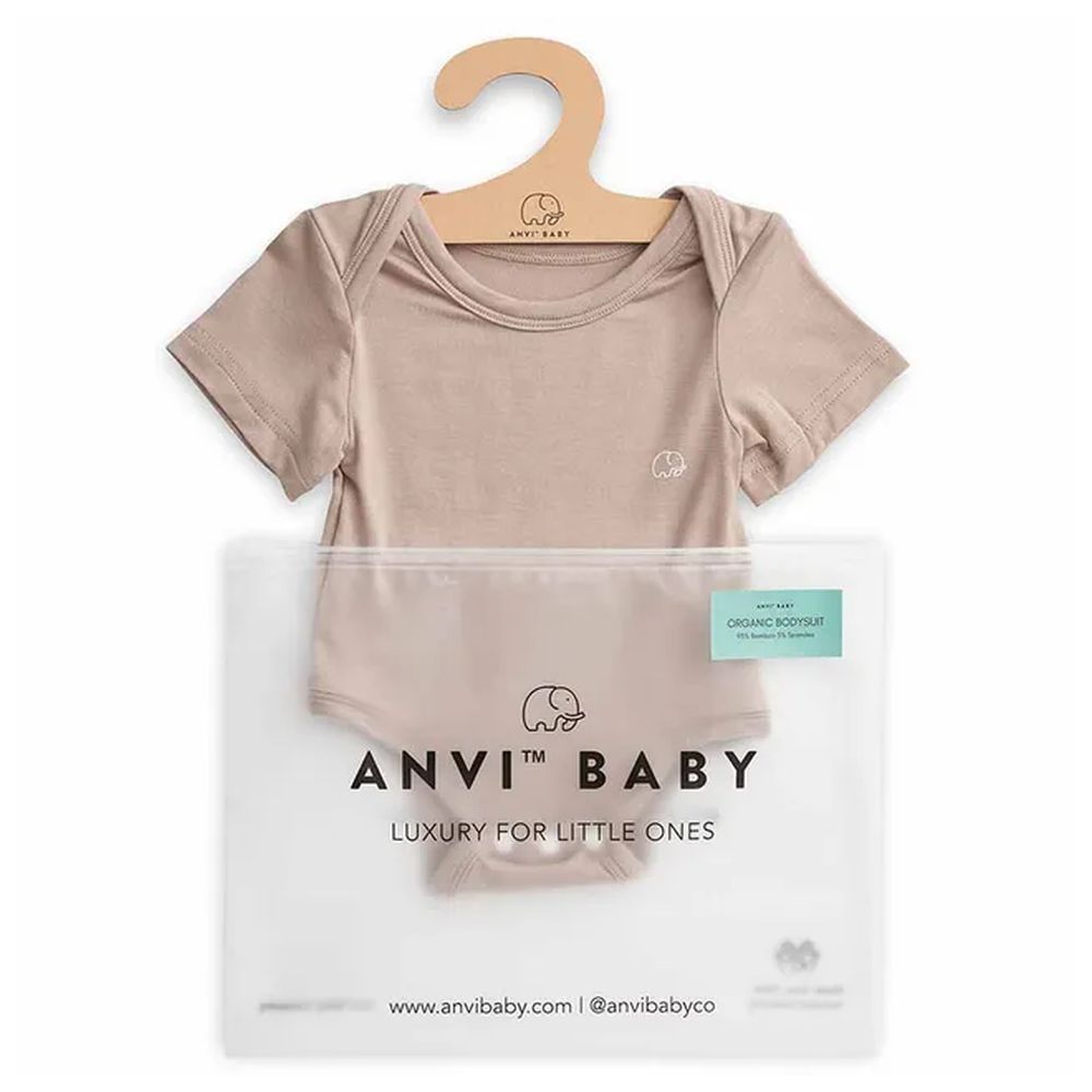 Anvi Baby - Organic Bamboo Spandex Bodysuit - Mocha