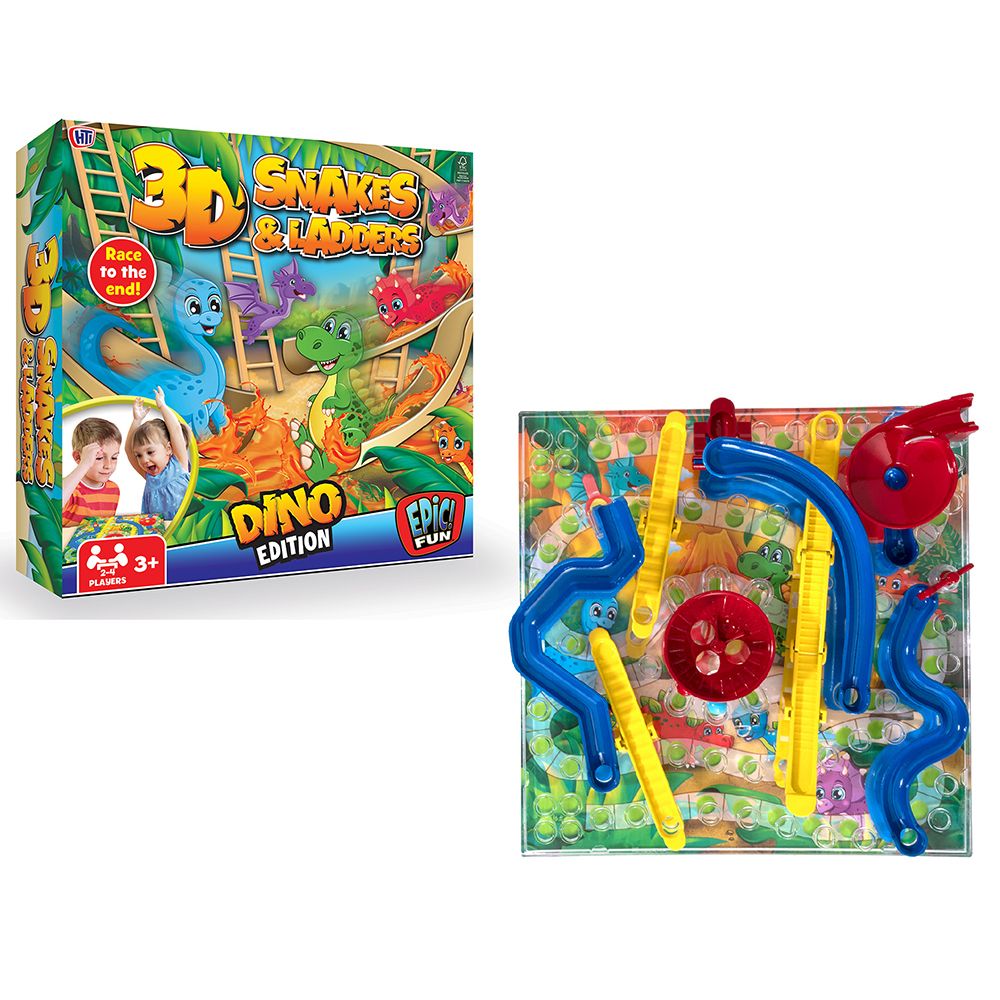 Epic Fun - Dino 3D Snakes & Ladders Board Game