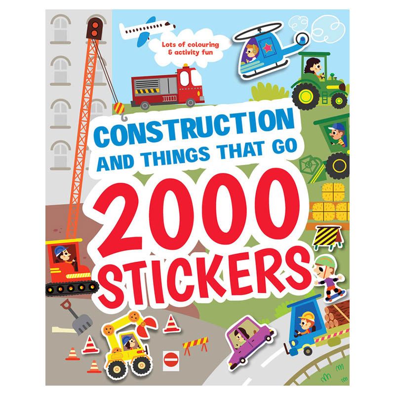 كتاب Construction & Things That Go 2000 Stickers