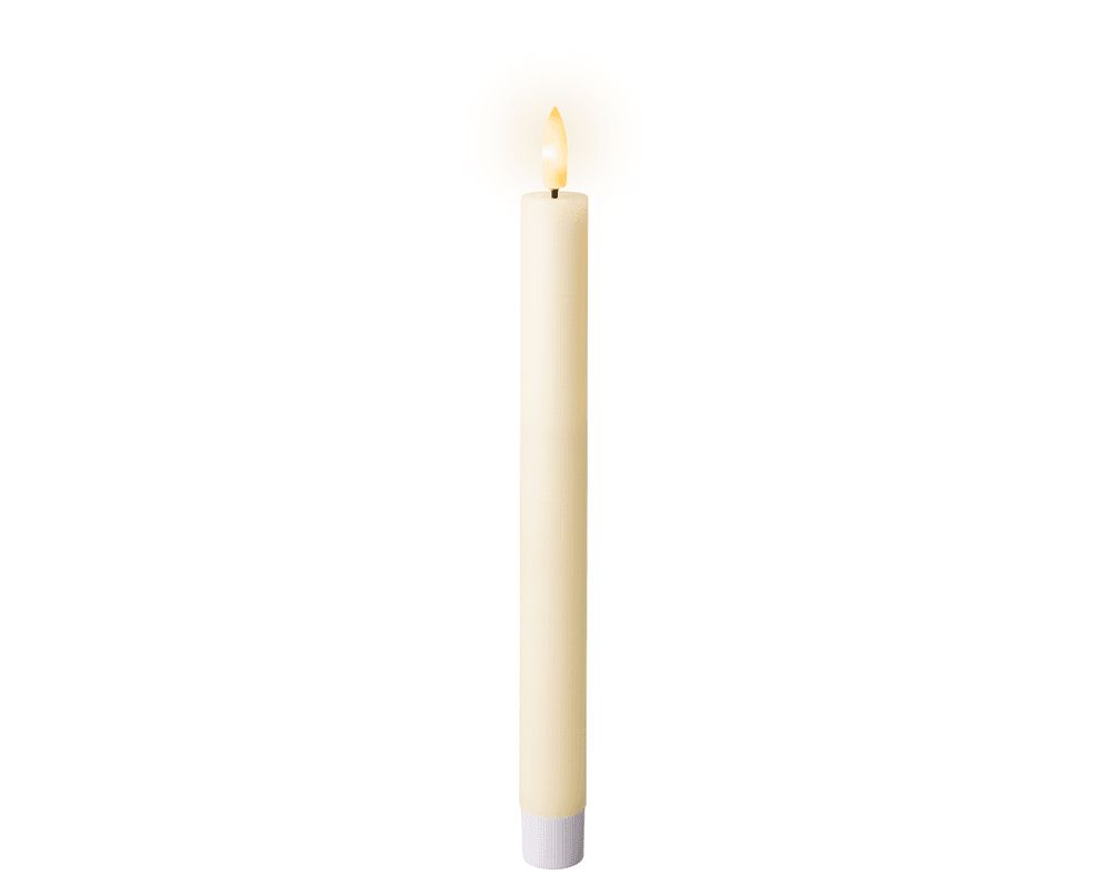 Kaemingk - Steady LED Wick Flat Top Indoor Dinner Wax Candle 24.5cm 1pc - Cream Warm White