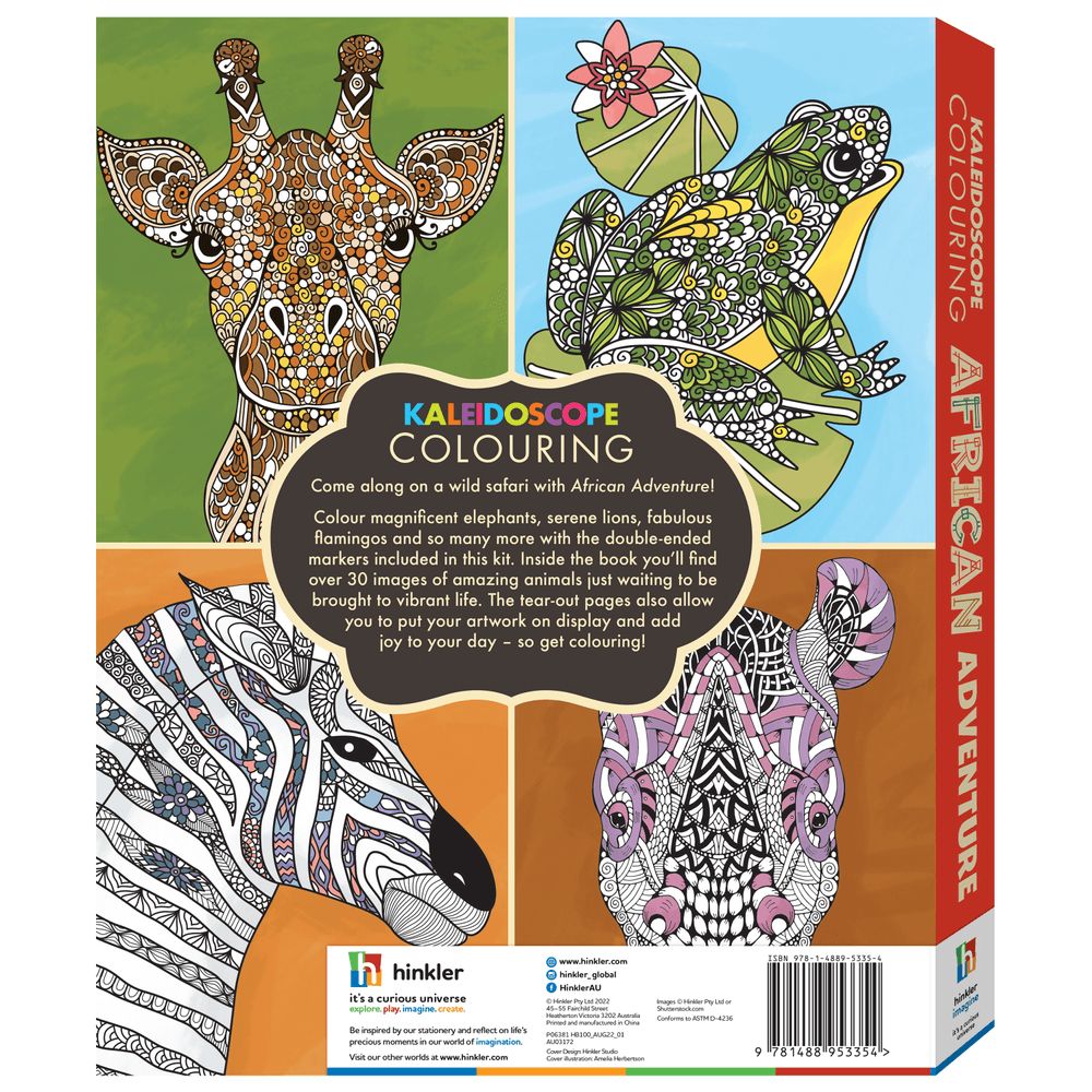 Hinkler - Kaleidoscope Coloring Kit - African Adventure