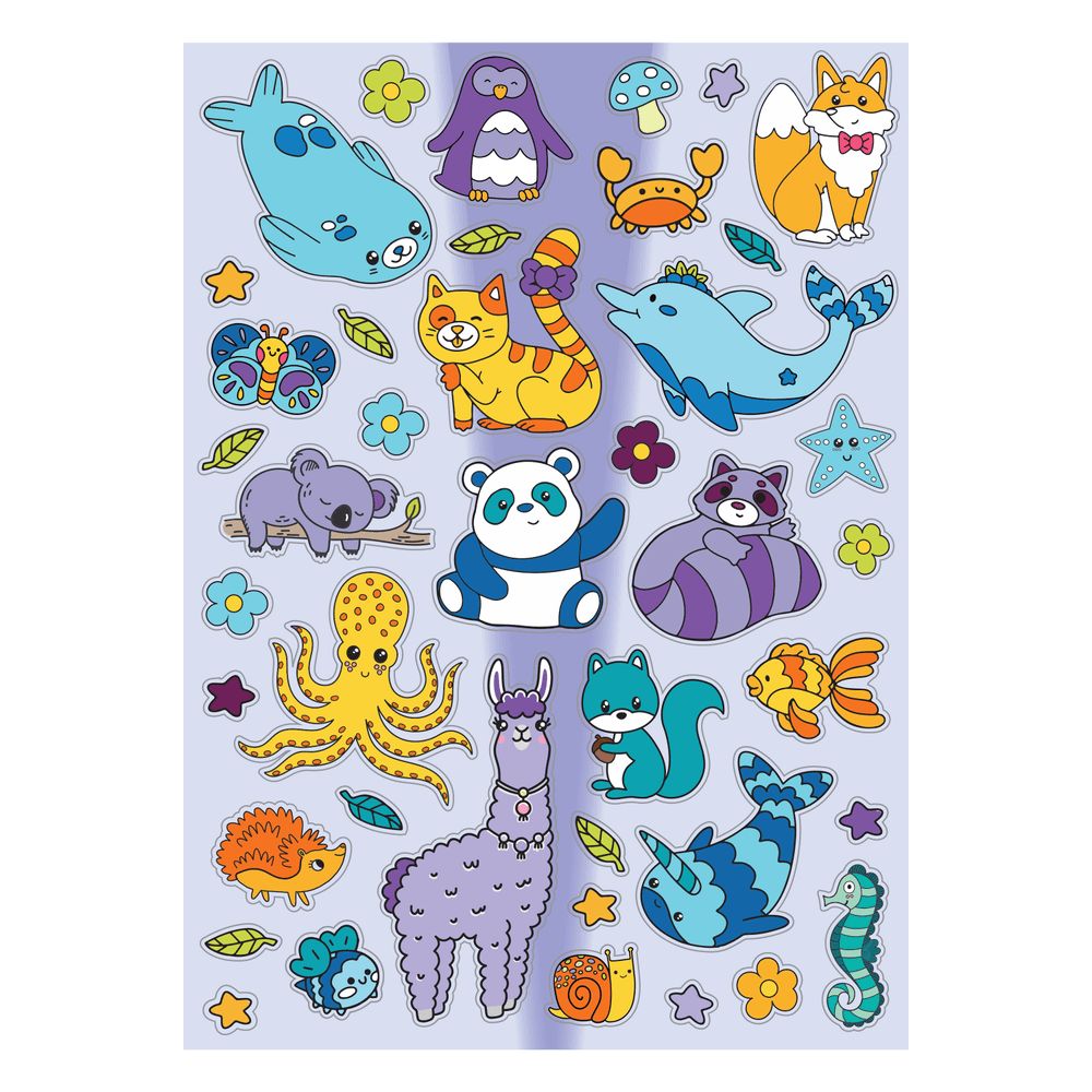 Hinkler - Kaleidoscope Coloring Scented Stickers - Super Cute Animals