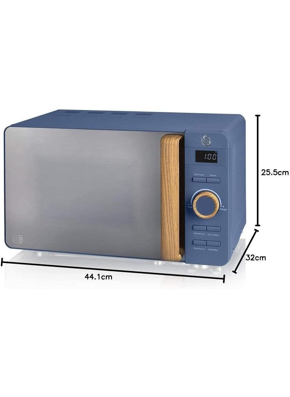 Swan - Nordic Digital LED Microwave SM22036LBLUN 800W 20L - Blue