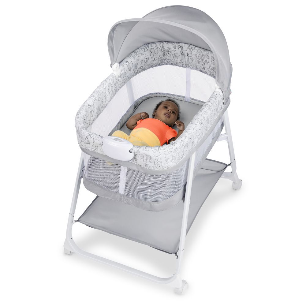 Bright Starts - Winnie The Pooh Slumber Party Soothing Bassinet - Grey