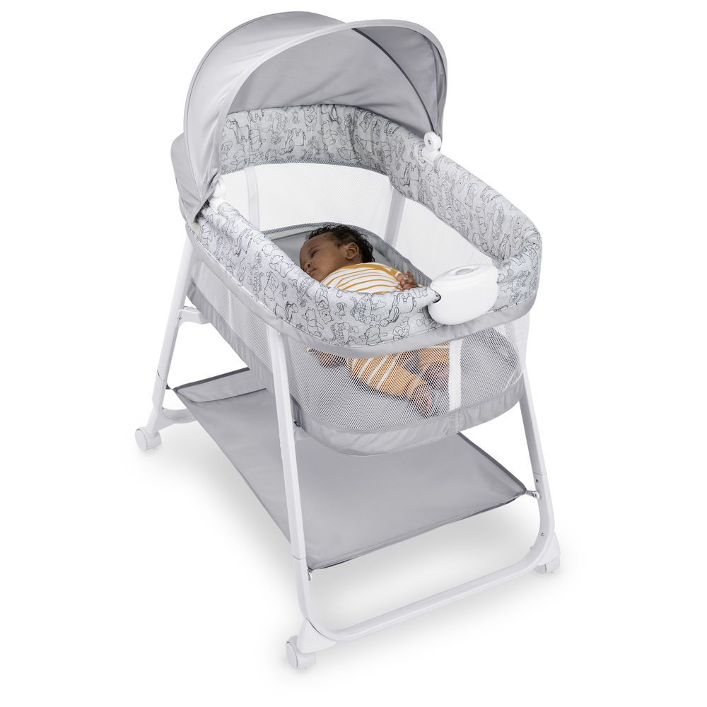 Bright Starts - Winnie The Pooh Slumber Party Soothing Bassinet - Grey