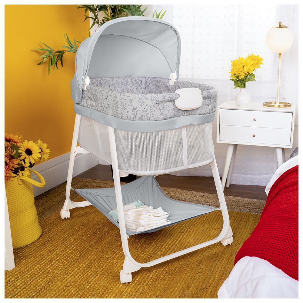 Bright Starts - Winnie The Pooh Slumber Party Soothing Bassinet - Grey