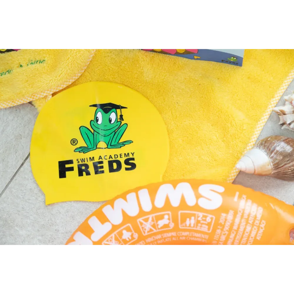 Freds Swim Academy - Kids Swimming Cap - Yellow