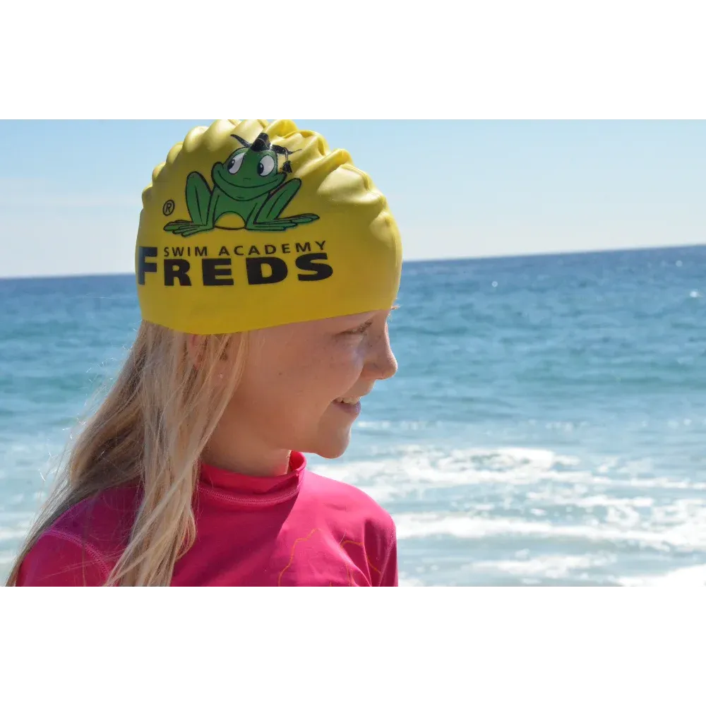 Freds Swim Academy - Kids Swimming Cap - Yellow