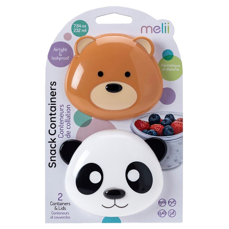 Melii - Snack Container - Bear & Panda - 2pcs