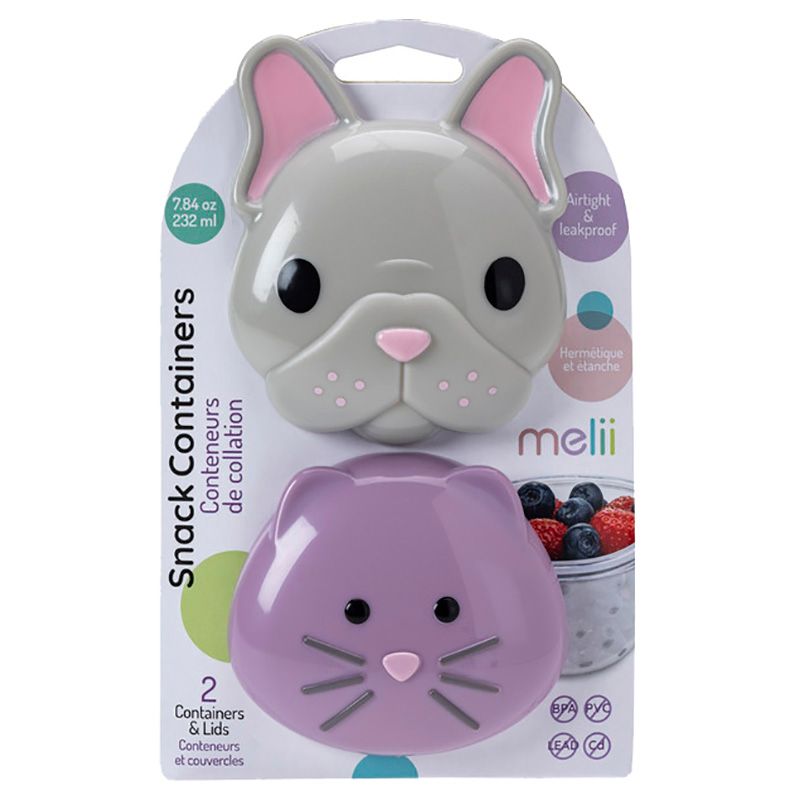 Melii - Snack Container - Bulldog & Cat - 2pcs