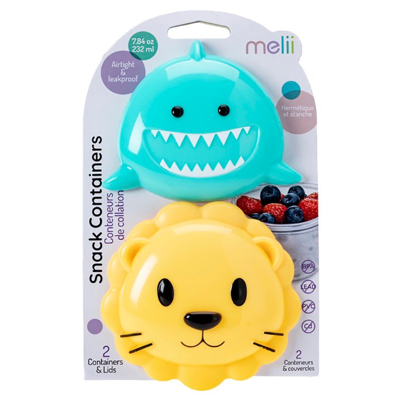 Melii - Snack Container - Shark & Lion - 2pcs