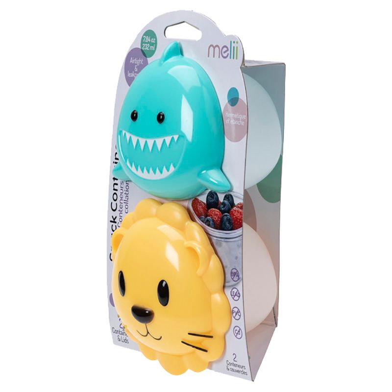 Melii - Snack Container - Shark & Lion - 2pcs