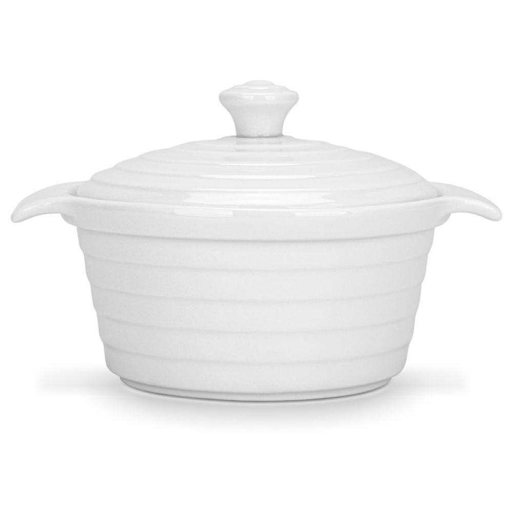 Fissman - Round Mini Baking Pot With Lid - White - 340ml