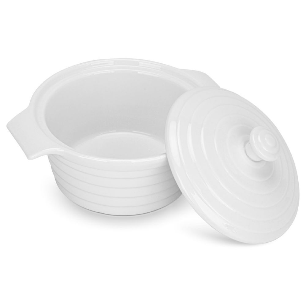 Fissman - Round Mini Baking Pot With Lid - White - 340ml