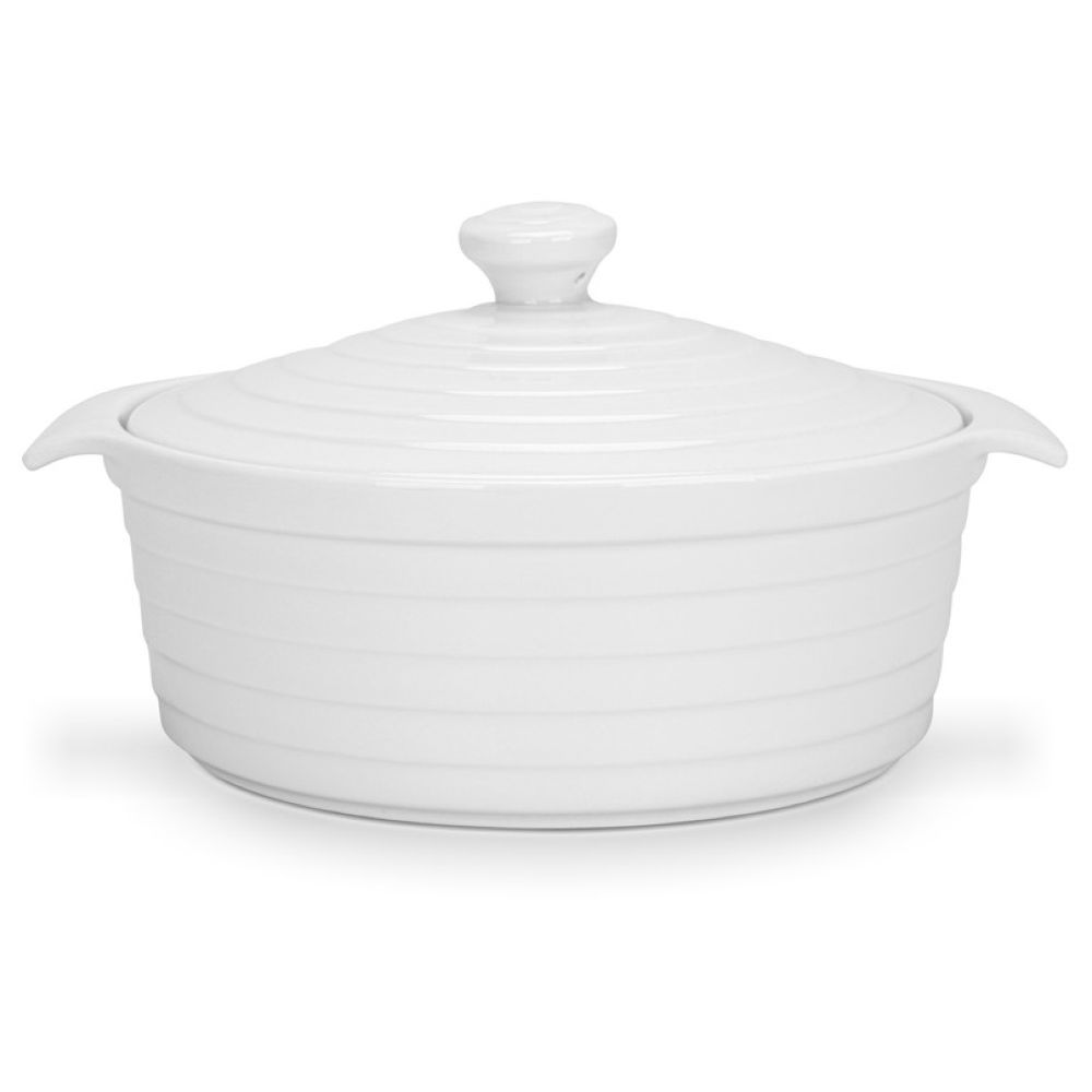 Fissman - Round Mini Baking Pot With Lid - White - 1.5 L