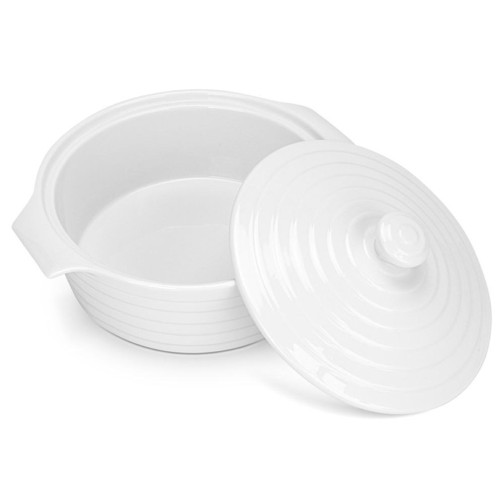 Fissman - Round Mini Baking Pot With Lid - White - 1.5 L