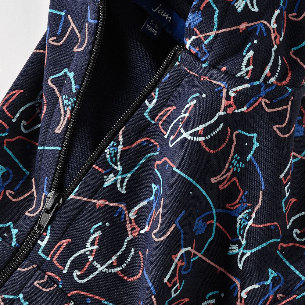 Jam - Boys' Animal Printed Hoodie - Navy Blue