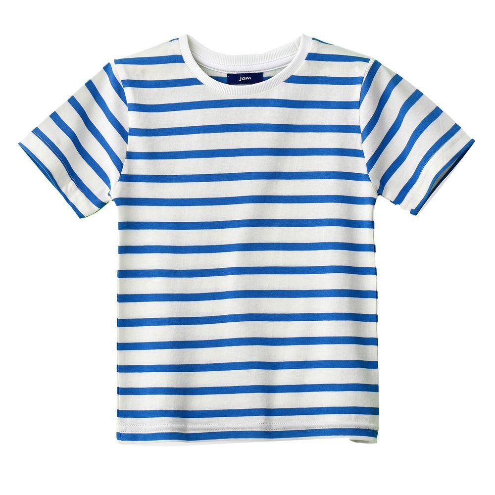 Boys' Classic Blue Striped Cotton T-Shirt